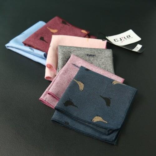 Mens and women fashion casual suit handkerchiefs pocket square cotton print cartoon 24x24cm 30pcs/lot