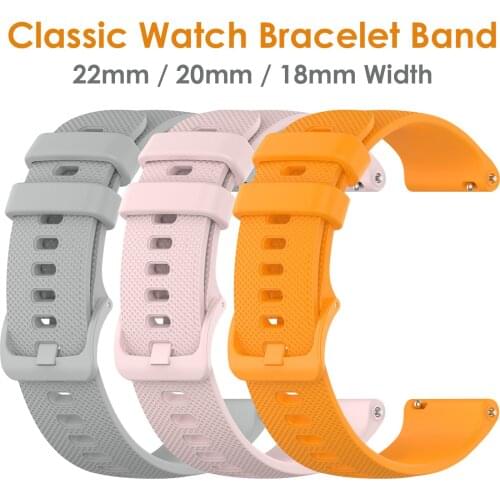 18mm 20mm 22mm Soft Silicone Watchband Strap for Samsung Galaxy Watch 42mm 46mm Garmin Vivoactive 4s/ 3/ 4 Asus Zenwatch 2 Bands