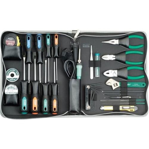 Proskit PK-2087B Electrician Maintenance Tools Group Household Appliances Maintenance Kit Pliers Screwdriver Soldering Iron