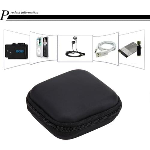 New Mini Square EVA Shell Earphone Bluetooth Earphone Cable Storage Box Mobile Phone Data Cable Charger Storage Bag (black)
