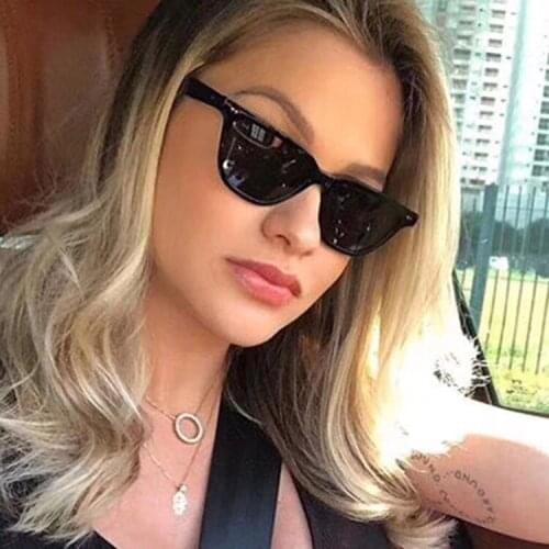 Fashion Small Sunglasses Square For Women Brand Designer Rivets Black Vintage Retro Eyewear Flat Top Ladies Shades Sun Glasses