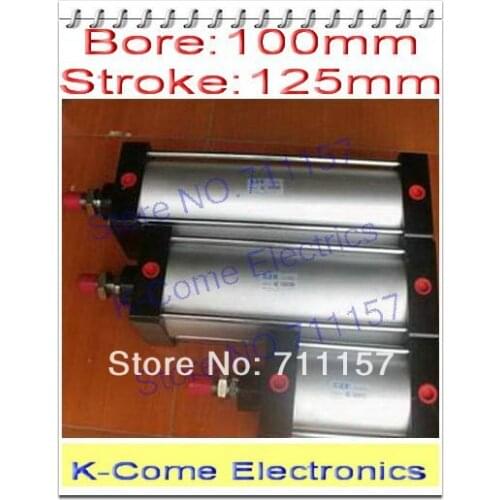 Single Rod 100mm Bore 125mm Stroke 1/2" Port SC100x125 Standard Pneumatic Air Cylinder Adjustable Airtac Type Cylinders