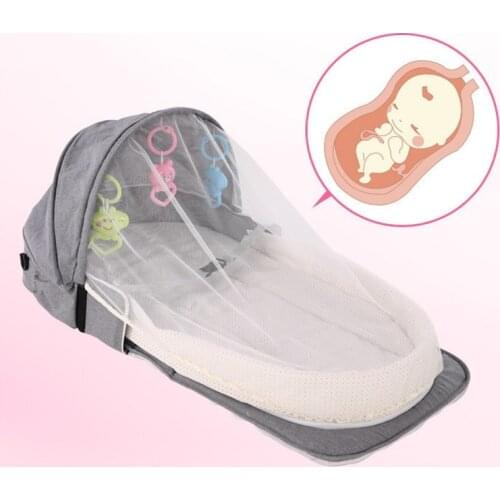 Baby Travel Portable Mobile Crib Baby Nest Cot Newborn Multi-function Folding Bed Child Foldable Chair With Toys Mosquito Net