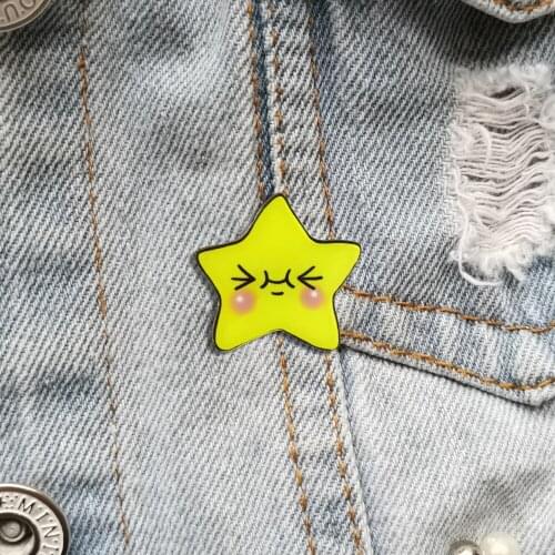 Cute Acrylic Brooch Cartoon Star Baby Badges Vintage Wish Pin For Women Kids Hat Coat Accessories Jewelry Gift Scarf Buckle