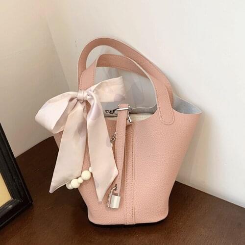 Handbags for Women 2021 Luxury Fashion Casual Tote Bags Female Vintage Hand Bag Designer Ribbon Woman Bags Set Sac Bucket Bag