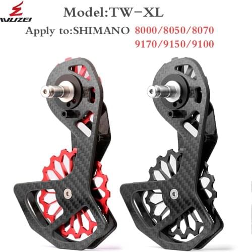 MTB Bike Carbon Fiber Ceramic Rear Derailleur 17T Pulley Guide Wheel for SHIMANO R6800 R7000 R8000 R9100 Bicycle Derailleur