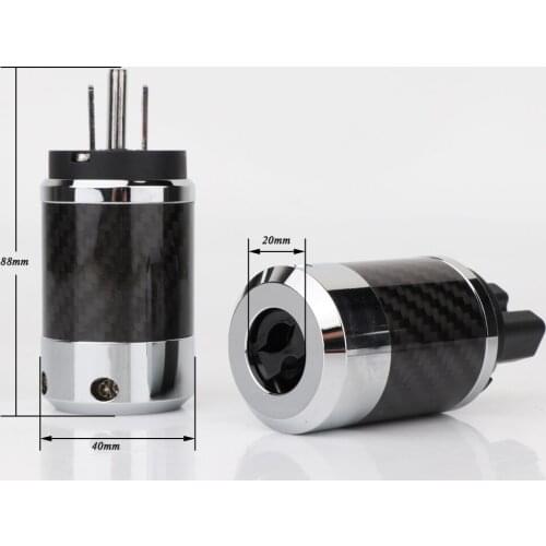 Hi-end Carbon Fiber Rhodium Plated With gasket US standard AC Power IEC Female Plug Hifi Schuko AC Power Plug