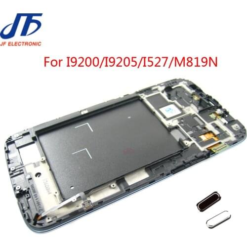 10pcs/lot LCD Frame For Samsung Galaxy Mega 6.3 I9200 I9205 I527 M819N Front Housing Middle Frame Bezel Plate + Home Button