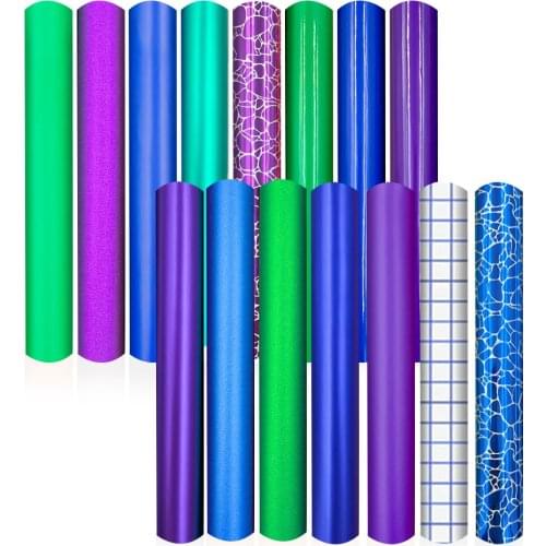 15 Sheets 12"x10" Bundle Adhesive Vinyl for Signs Graphics Scrapbooking Compatible with Cricut DIY Window Mugs Decal Decor DIY