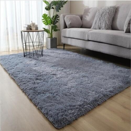 2021 Carpet Living Room Non-slip Soft Home Bedroom Decor Solid Color Plush Door Bathroom Bedroom Decoration Floor Mat