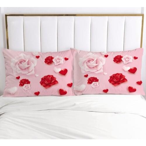 3D Pillow Case Pillowcase Custom 50x70 50x75 50x80cm Decorative Pillow Cover Bedding For Wedding Flowers Home Textile Microfiber