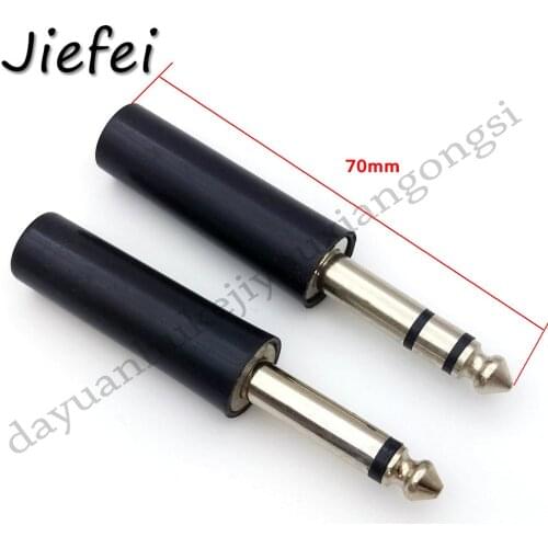 4Pcs New 6.35mm Male Mono / Stereo Jack Audio Plug Connector Jack Adapter 1/4 Inch TS audio phono tone TS guitar cable plug