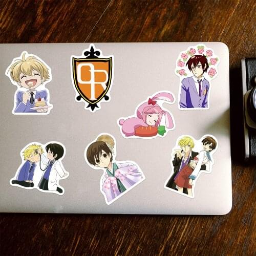 50pcs PVC Waterproof Stickers Ouran High School Host Club Anime Figure Guitar Laptop Book Skateboards DIY Decoration Decals Toys