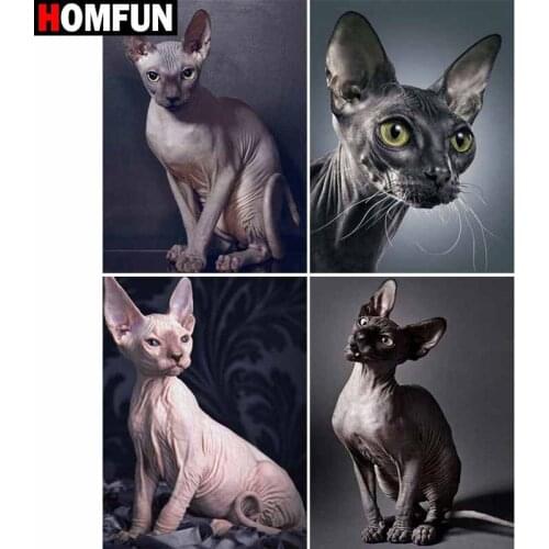 HOMFUN Full Square/Round Drill 5D DIY Diamond Painting "Animal cat landscape" Embroidery Cross Stitch 5D Home Decor Gift