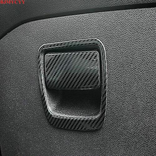 BJMYCYY 2PCS/SET Automobile glove box handle carbon fiber stainless steel decorative frame for Chevrolet Trax 2019