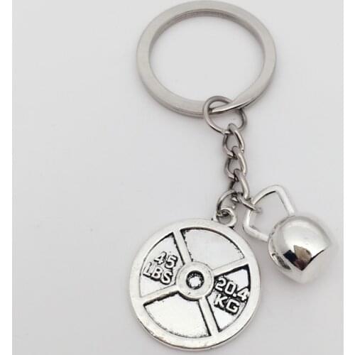 45LBS WEIGHT PLATE & KETTLEBELL Charm Keychain * Fitness Weightlifting Gym