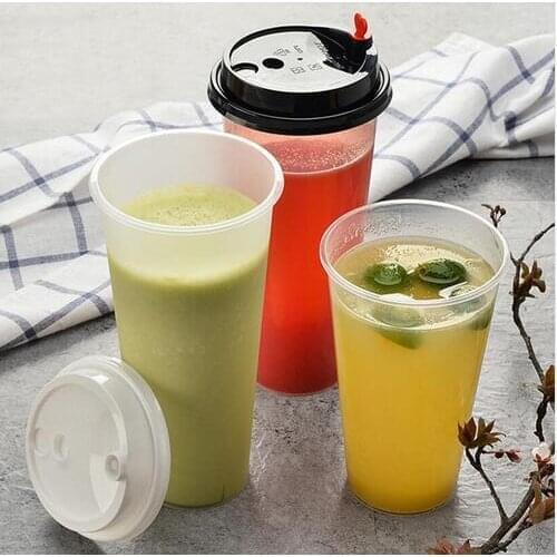 1500 Pcs Popular Clear Frosted Disposal Plastic Juice Coffee Beverage Cup with Loving Heart Lid, High Quality Water Drinking cup