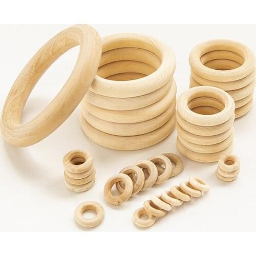 15-100MM Natural Wood Circle DIY Crafts For Jewelry Making Baby Teething Wooden Ring Kids Toy Ornaments Jewel MakingAccessories