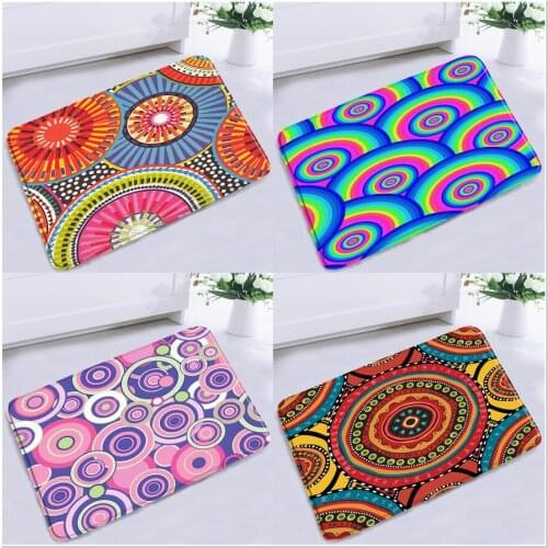 Exotic Bohemian Geometric Non-slip Bathroom Mat Ethnic Style Mandala Flower Home Decor Floor Rugs Bath Kitchen Entrance Carpet