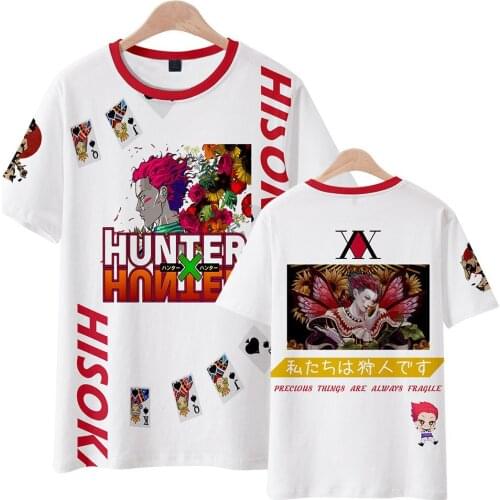 Mens Hunter X Hunter T Shirt Men Funny Tops Hisoka MOROW Graphic Tees Harajuku Unisex Anime Killua Zoldyck T-shirt Male Tshirt