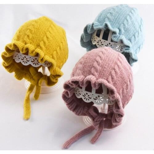 KLV Princess Baby Girls Knit Winter Warm Hat Bonnet Infant Hats Kids Cap Baby Cap