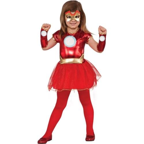 2020 SuperHero Girls Irongirls Costume for Kids TuTu Dress Halloween Costume (3-9Years) 3pcs/1set Party Dress