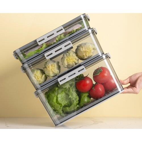 Kitchen storage box with timing function Kitchen food storage box with lid and leak-proof independent freezer food sealed box
