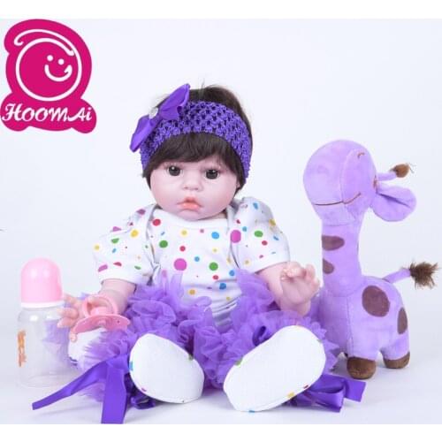 22'' 55CM Handmade Bebe Reborn Baby Doll Soft Silicone Cloth Body Newborn Alive Dolls Lovely Children Birthday Christmas Gift