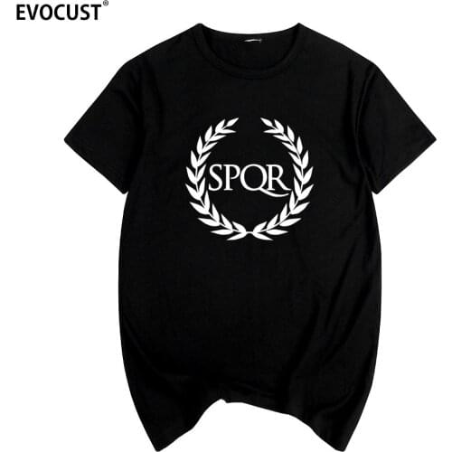 Spqr Roman Empire Eagle Gladiator Imperial Golden Summer print T-shirt Cotton Men T shirt New women TEE