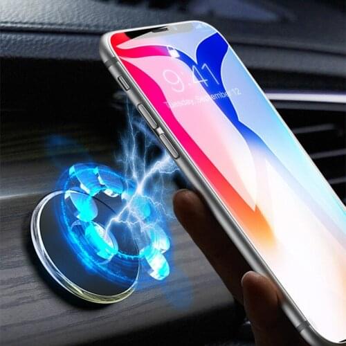 Magnetic Car Phone Holder Dashboard Mini Round Shape Stand for IPhone Samsung Metal Magnet GPS Car Mount Car Phone Holder