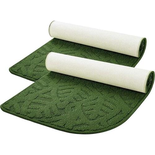 2-Pack Indoor Doormat, Non-Slip Front Door Rug, Durable Printed Kitchen Rug, 1/4 Round Corner Design Entrance