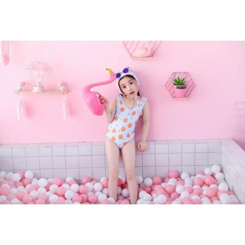 New Girlsswimsuit bathing Spa Island backless bow lace one-piece swimsuit