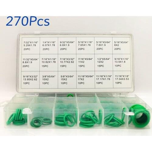 New Arrival 270 pcs case Rubber O-Ring Insulation Gasket Washer Seals Watertightness Assortment Different Size With Plastic Box