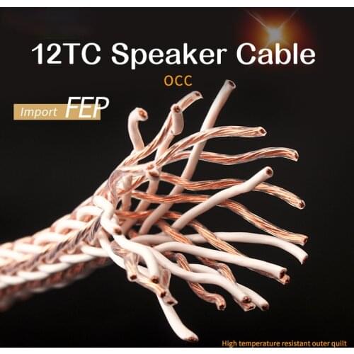 New 8TC/12TC OCC HiFi Audio Line Power Amplifier DIY Speaker Wire 16/24 Strand Braid for HiFi Audio Amplifier CD Player