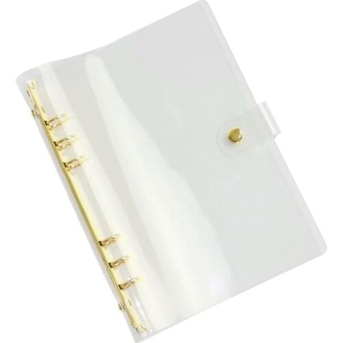 Loose Leaf Ring Binder A5 Binder Cover Transparent File Folder Soft PVC Clear A5 Binder 6 Ring Plastic Folder