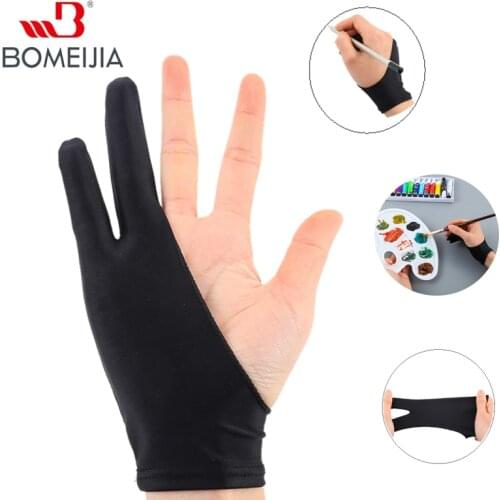1Pc Drawing Painting Gloves Two Finger Anti-fouling Glove Right Left Hand Glove Anti-touch Screen Glove Free Size For Artist