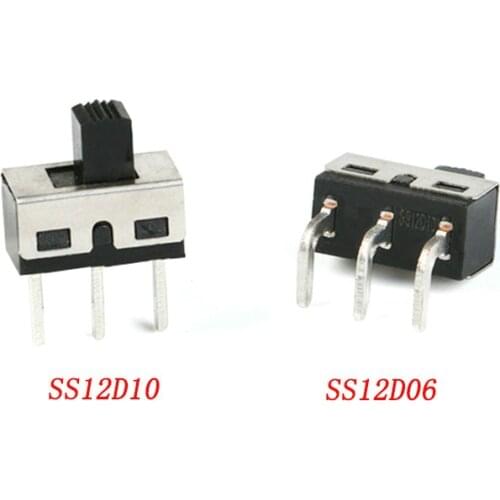 10Pcs SS12D10 SS12D06 Toggle Switch 3Pins Straight Feet Handle High 5mm Spacing Of 4.7mm 3A 250V SS12D10 power switches