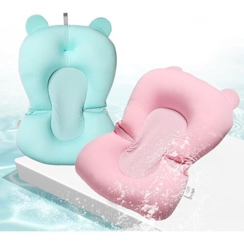 Baby Bath Seat Support Mat Foldable Baby Bath Tub Pad & Chair Newborn Bathtub Pillow Infant Anti-Slip Body Cushion Floating Mat