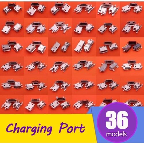 36 models micro usb connector common used charging port for SONY/Lenovo Huawei Blackberry Nokia HP ACER ASUS other mobilephone