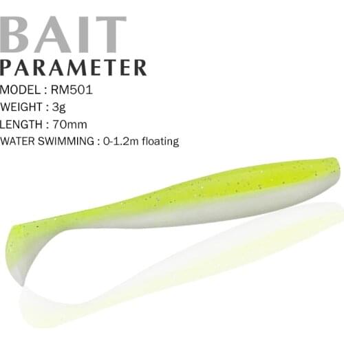 Fishing Lures 70mm/3g 0-1.2m Floating 3D bait soft bait soft insect lead head hook T tail maggot Special smell soft bait