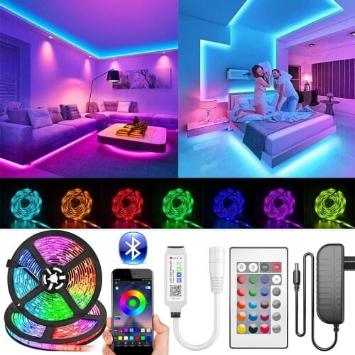 5050 SMD Bluetooth LED Strip Lights 30M 20M RGB LED LightFlexible Ribbon Waterproof Tape Diode DC 12V Bluetooth Control