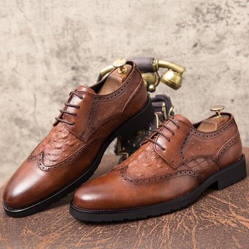 Large Size Men Loafers Retro Crocodile Men Leather Shoes Classic Men Dress Shoes Moccasin Homme Outdoor Men Driving Shoes 38-47