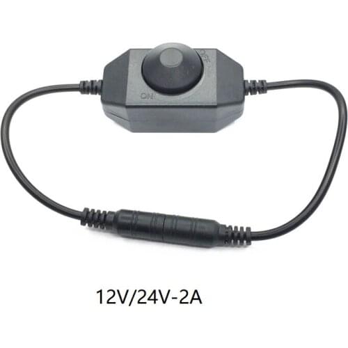 5pcs/lot 12V 24V DC Extension Cable 5.5mm*2.1mm Male Female Power Cord Cable with Switch For LED Power Adapt