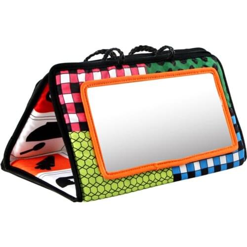 Tummy Time Floor Mirror, Double High Contrast Activity Developmental Black and White Baby Toys for Infants Boys and Girls