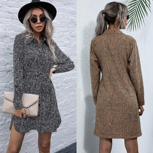 Sexy Bodycon Party Club Wrap Dress Women Summer 2021 Khaki Leopard Lace Lapel Midi Dress Print Tie Button A-line Skirt HollowOut