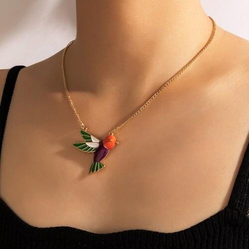 HuaTang Romantic Colorful Rose Flower Pendant Necklace for Women Trendy Alloy Metal Chain Choker Party Jewelry Gift Collar 18689
