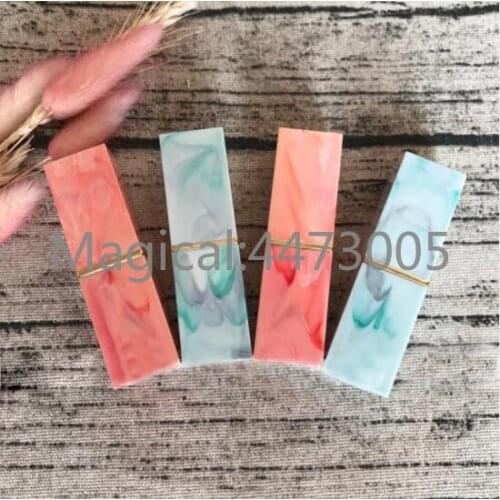 10/20/50PCS Empty 12.1mm Shimmer Square Marble Pattern Lipstick Tubes Refillable DIY Lip Gloss Lip Balm Containers Cosmetic Tool
