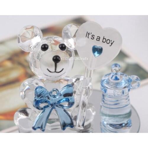 10pcs Crystal Bear Nipple Baptism Baby Shower Souvenirs Party Christening Giveaway Gift and Gifts For Guests