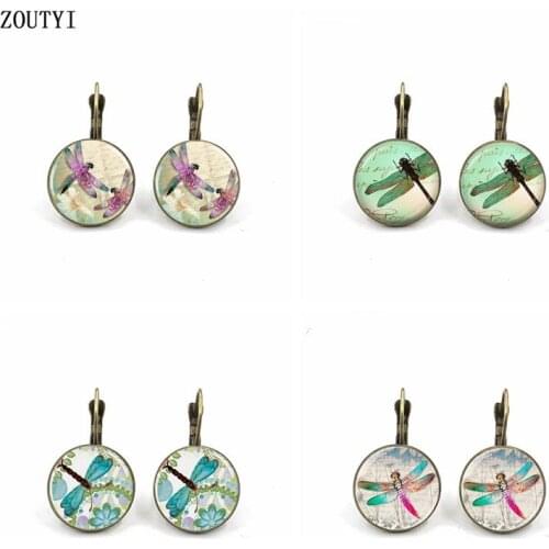 2019 / new glamour fashion insect earrings, convex glass inlay earrings, ladies wear earrings jewelry gifts