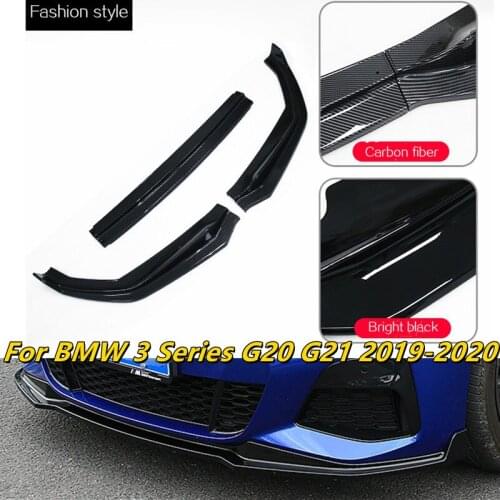 3PCS Car Front Bumper Lip/Back Lip For BMW 3 Series G20 G21 2019-2020 Detachable Body Kit Cover Guard Car Exterior Accessories